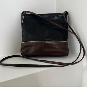 JOANEL Natural Nappa Leather Two Tone Cross Body Small Bag Travel Minimalist